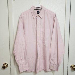 "gap" Pink Long Sleeve Casual Button Front Shirt. Men's Size Large.